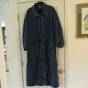 Newport News Denim Maxi Duster Coat
